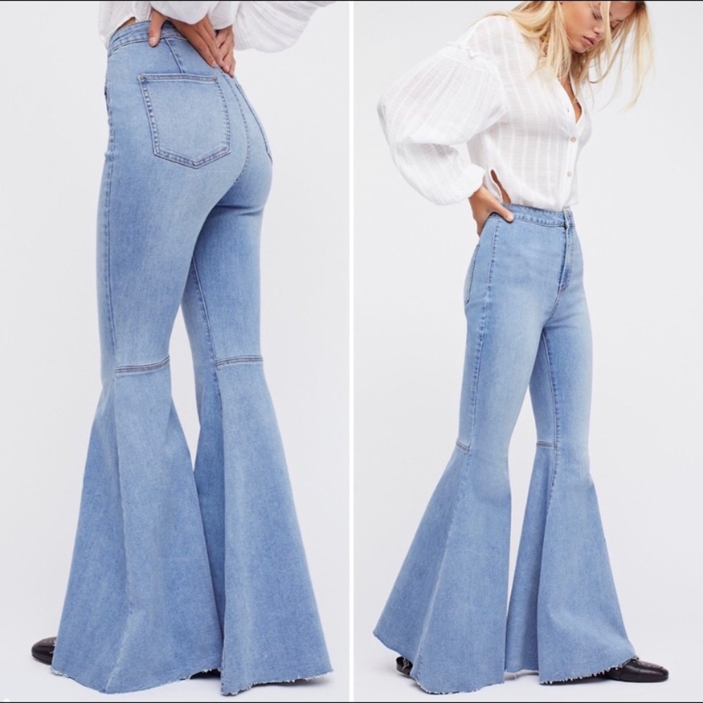 Free People Just Float On Flare High Waisted Jeans
